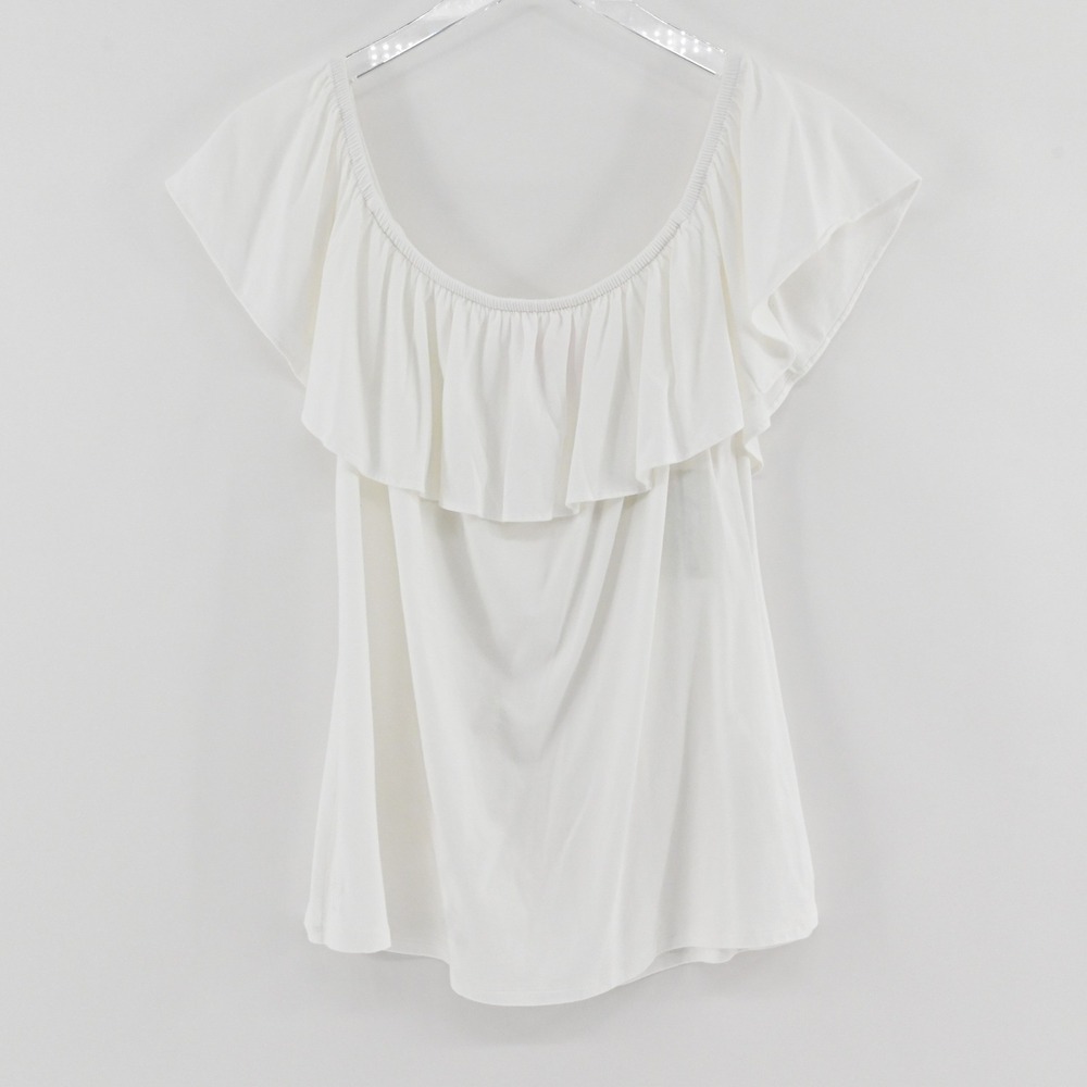 Lilly Pulitzer La Fortuna Off The Shoulder Ruffle Top Womens Size L White Resort